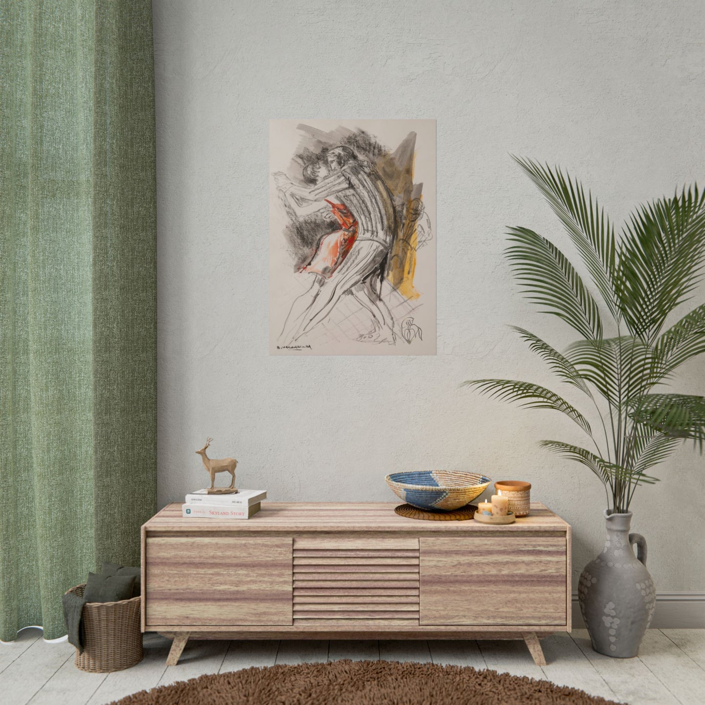 Lady in the Red Dress — Surreal Wall Art (Rolled Poster)